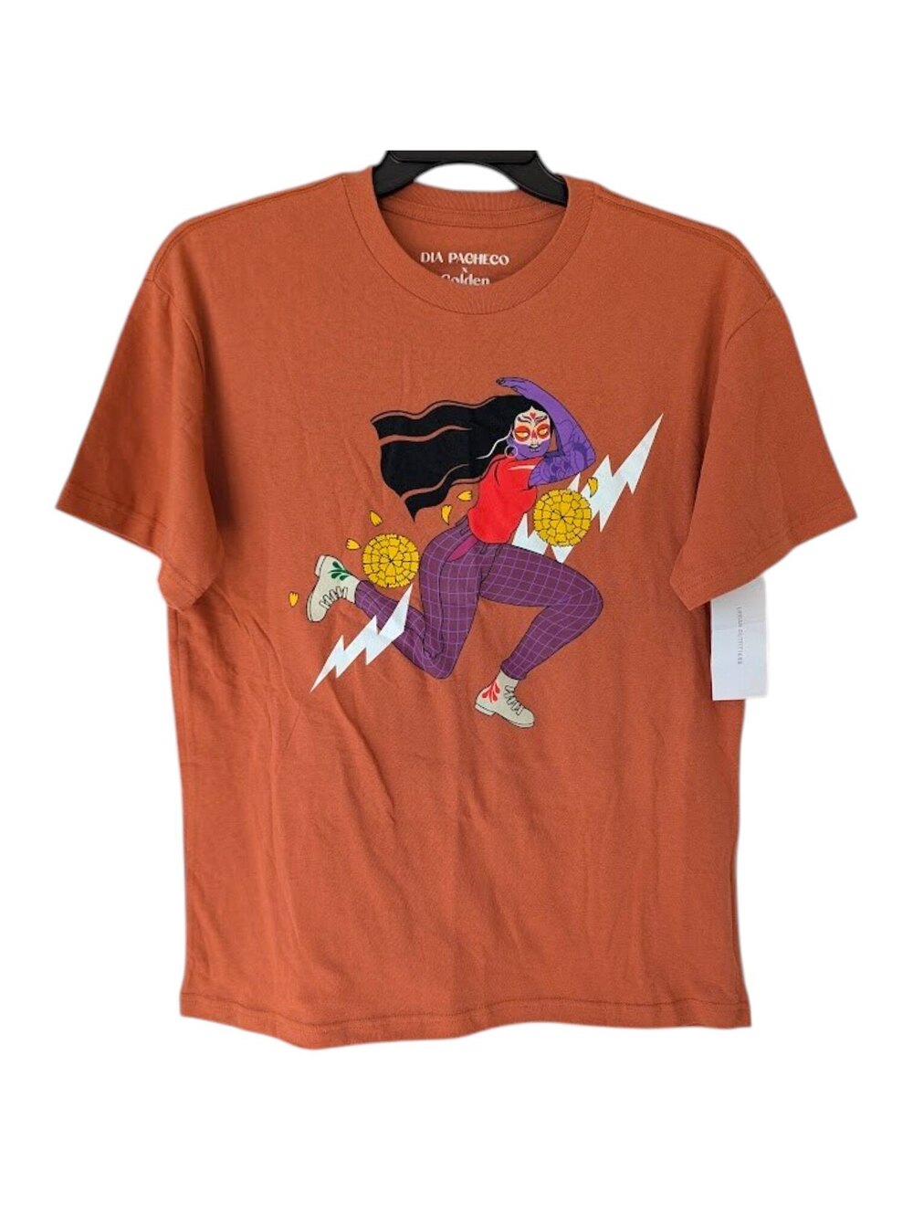 NWT Golden Hour Dia Pacheco T-Shirt Medium Rust Urban Outfitters 21x28.5